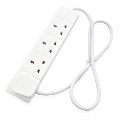 Extension Lead Multi Plug Mains Cables 1 2 3 4 6 8 10 Gang UK Plug Black & White - Picture 47 of 91