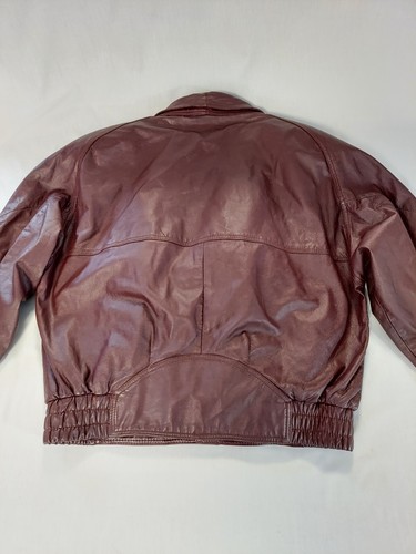 Bermans Men's Vintage Retro Thinsulate Wine Brown Leather Jacket, Size M - Picture 11 of 24
