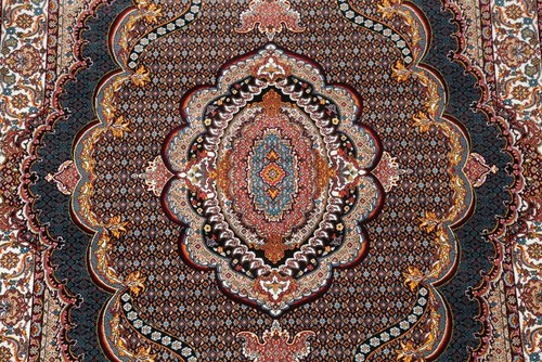 Floral Medallion Plush Soft Black Hereke Turkish Oriental Wool Acrylic 5x7 Rug - Picture 4 of 12