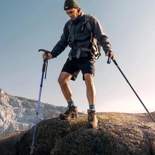 Tactical Trekking Poles Walking Cane Camping Gear Hiking Survival Walking Stick - Picture 3 of 18