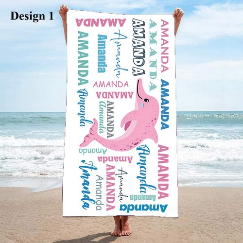 Toalla de Playa Personalizada Nombre/Texto Personalizado Piscina Natación Fitness Deportes Regalo Especial - Imagen 8 de 9