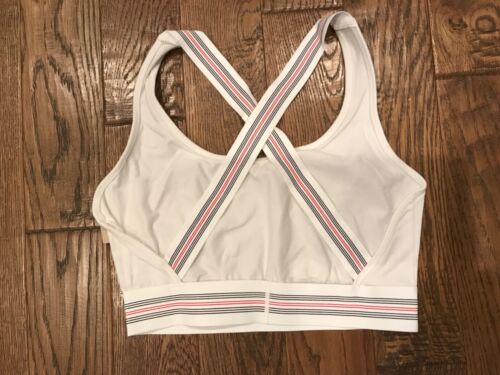 CHAMPION Cross Back Athletic White Crop Top Sports BRA Womens Size MEDIUM NEW - Picture 3 of 3