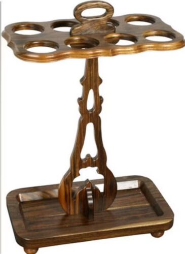 Cane stand has Solid Base Teakwood Decorative Designer Walking Stick Stand Gift - Picture 10 of 12