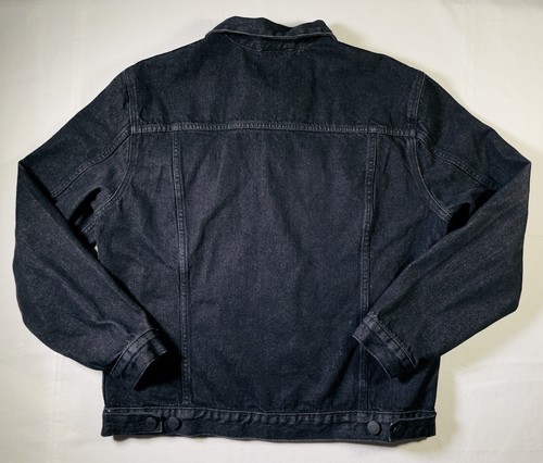 PacSun schwarze Jeans klassische Passform Denimjacke Stil Knopfleiste Herren Größe Large - Bild 7 von 10