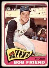 1965 Topps Baseball Card Bob Friend C Pittsburgh Pirates #392