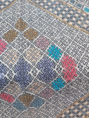ALFOMBRA LARGA INDIA PARISA ESTAMPADA CON BORDADO SUZANI - 75cm x 240cm - Imagen 3 de 17