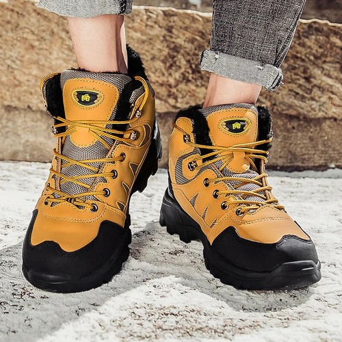 Herren Schnür Wanderschuhe Rutschfest Damen Warmhalten Hoch Outdoor Wanderschuhe - Bild 7 von 22