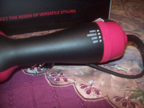 5in1 Warmluftbürste Föhnbürste Lockenstab Hairstyler Lockenwickler schwarz-pink - Bild 8 von 10