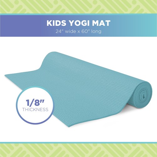 Estera de yoga pegajosa para niños - 3 mm de grosor (60”L x 24”W) alfombrilla de piso plegable ecológica para gimnasio - Imagen 90 de 140