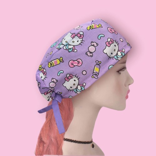 Hello kitty surgical cap, hello kitty scrub cap, hello kitty cotton nurse hat - Picture 26 of 51