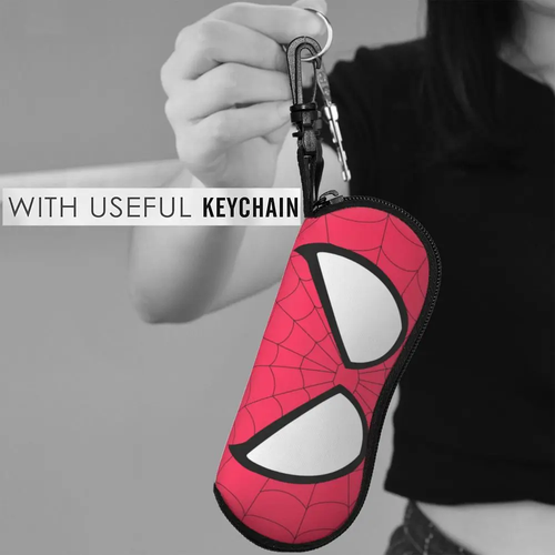 MARVEL SPIDERMAN GLASSES CASE SOFT FOAM NEOPRENE WITH SECURE KEYCHAIN & ZIPPER - Picture 14 of 22