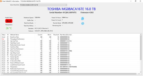 Toshiba MG08ACA16TE 16TB 7.2K RPM 3.5" SATA (1000PCS availabl)Enterprise HDD - Picture 2 of 4
