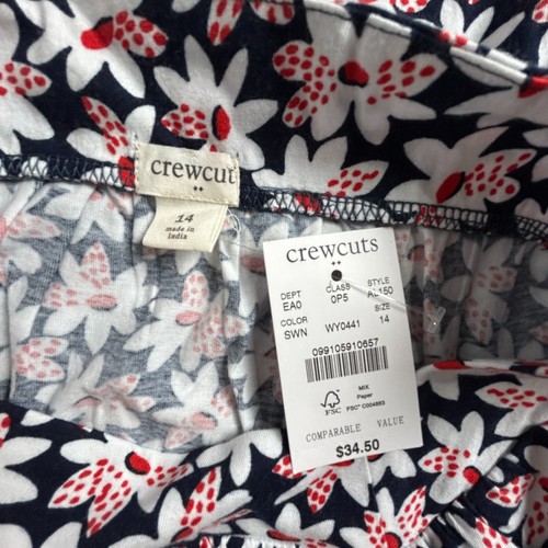 Crewcut Girls Size 14 Square Neck Floral Print Peplum Tee Cotton AL150 New - Picture 3 of 8