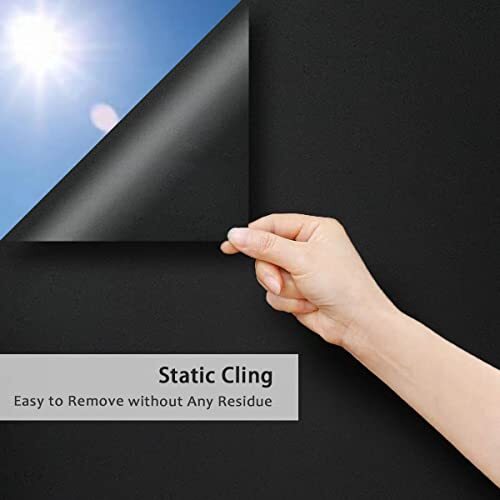 Window Privacy Film Total Blackout Light Blocking Static Cling, 29.5x118 Inch - Bild 2 von 6