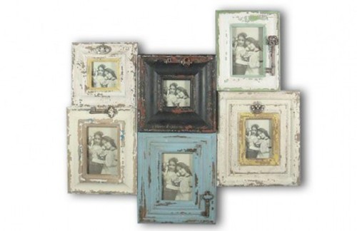 Bilderrahmen Für 6 Fotos, Retro Style, Holz Wechselrahmen 66x62cm #78256 Bilderrahmen Für 6 Fotos, Retro Style, Holz Wechselrahmen 66x62cm #78256