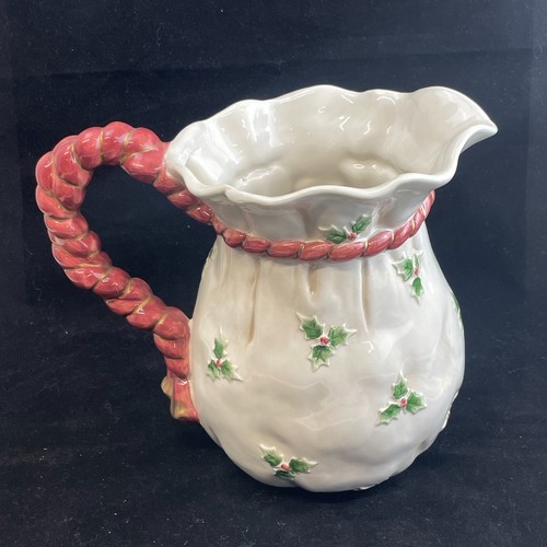 Bolso de Papá Noel del Viejo Mundo Fitz & Floyd Holly Pitcher estampado F.F. 1990 2 cuartos - Imagen 11 de 18