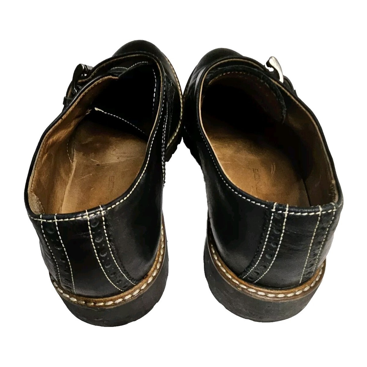 Mike Konos Mens Size 9 Made In Italy Black Leather Wingtip 