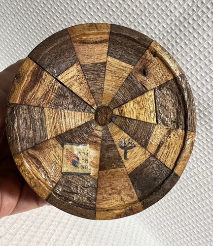 Beautiful Inlaid Wooden Tile 5.75” Vase - Picture 5 of 6