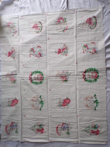 Vintage Mistletoe Mice Picture Patches Cranston Christmas Fabric, 35" Length - Picture 12 of 19