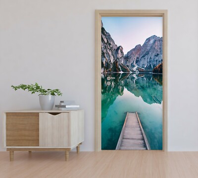 3D Schneeberg Seebrücke ZHU040 Door Wall Mural Photo Wall Sticker Decal Wall Amy