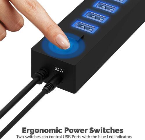 Sabrent 13 Port USB 2.0 Hub with Power Adapter and 2 Control Switches (HB-U14P) - Picture 8 of 9