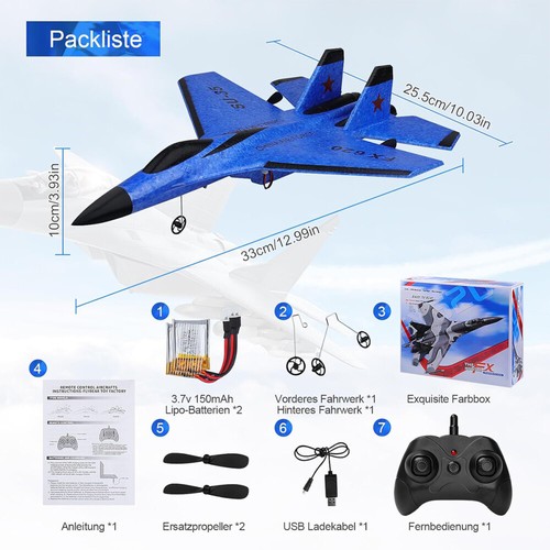 LED RC Flugzeug 2.4GHz Ferngesteuertes Flugzeug Spielzeug für Kinder Erwachsene - Bild 19 von 20