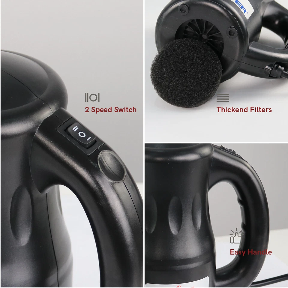 XPOWER A-2 Black Electric Dryer Air Pump Blower Vacuums Tool EU(Damaged Package) - Bild 3 von 4