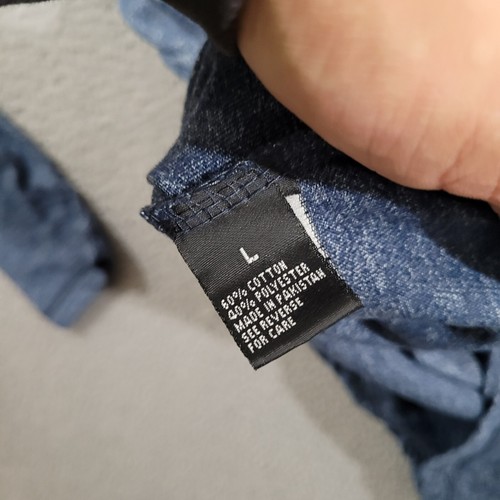 Alpha Beta Shirt Mens Large Blue Base Layer Henley Waffle Knit Preppy Normcore - Picture 9 of 10