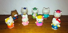 Lot of 9 Vintage 80s Hello Kitty Sanrio Miniature Figurines Finger Puppets