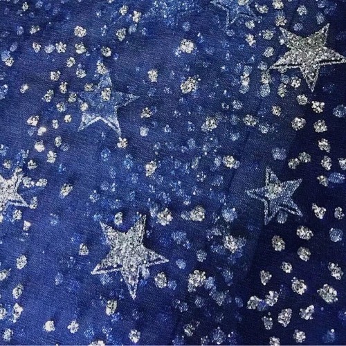 1M DIY Mesh Pentagram Sequin Fabric Sew Glitter Tulle Sheer Wedding Dress Sewing - Picture 5 of 16