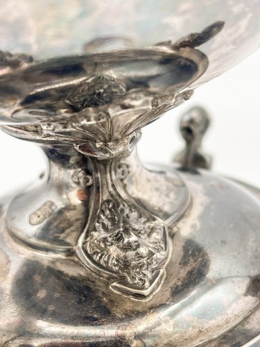 Antique Reed & Barton Silverplate Spoon Holder w/ Butler Bell Victorian- Working - Picture 3 of 7