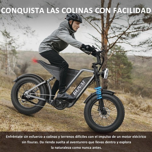 Bicicleta eléctrica GUNAI-Y de 20 pulgadas todoterreno, batería de 48 V 18 Ah - Foto 3 di 11