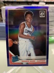 2019-20 Panini Donruss Optic Rated Purple Prizm Terance Mann #165 RC
