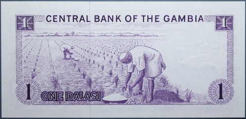 1 DALASI 1971-1987 SIGN. 3 RARE GAMBIA UNC - Picture 2 of 2