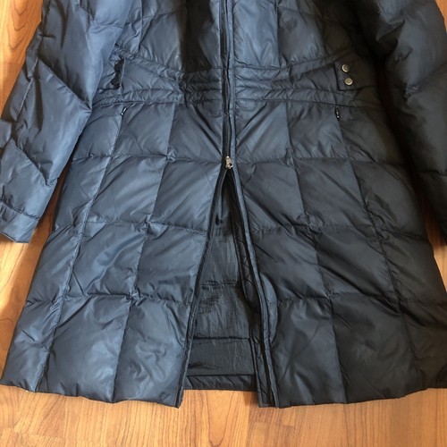 Larry Levine Quilted Down Puffer Coat Fur Trim Removable Hood Zip Pockets SMALL - Picture 6 of 18