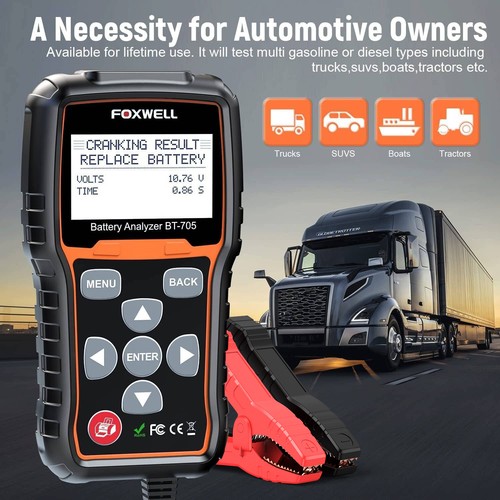 FOXWELL BT705 Car Battery Tester 12-24V 100~2000CCA Cranking Charging Anal - Picture 4 of 22