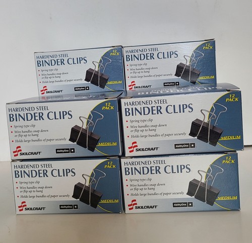 Skilcraft Medium Ordner Clips 120 Stück Feder Typ 1,25 Zoll gehärtete Stahl Clips