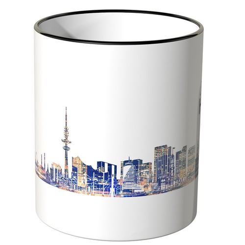 WANDKINGS Tasse "Skyline bei Nacht" verschiedene St„dte im Aquarell Berlin K”ln - Bild 89 von 233