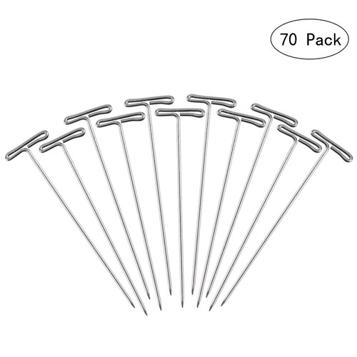 70pcs Wig T-Pins 2 Inch with Plastic Box for Blocking Knitting Modelling Crafts - Picture 1 of 12