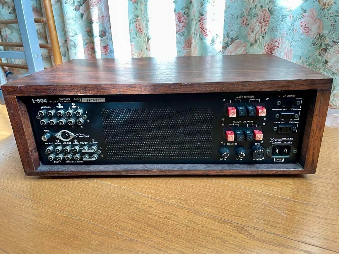 LUXMAN L-504 ステレオ プリメインアンプ インテグレーテッド LUXMAN L-504 Integrated amplifier AC100V Working Properly