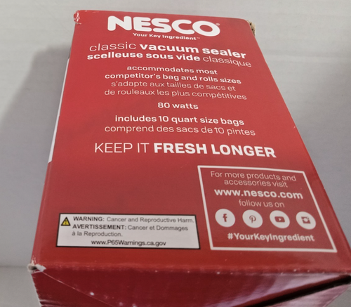 NESCO Classic Vacuum Sealer Food Safety Universal Bags For Leftovers White - Picture 4 of 5