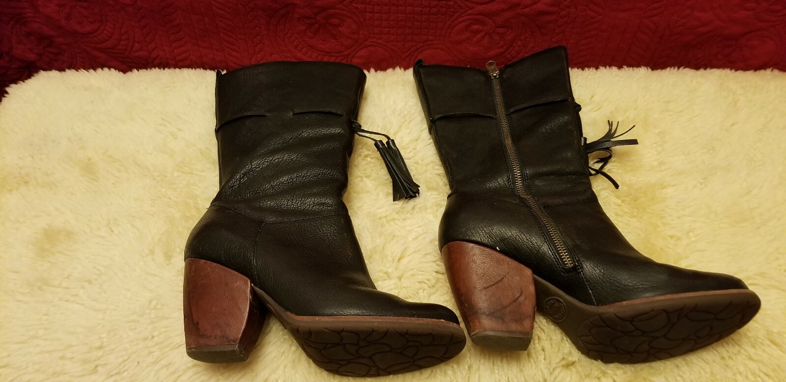 Boots, Kork Kork Kork ease boots 9, black, Calf Length, Black W tassels 324d47 Boots, Kork Kork Kork ease boots 9, black, Calf Length, Black W tassels 324d47