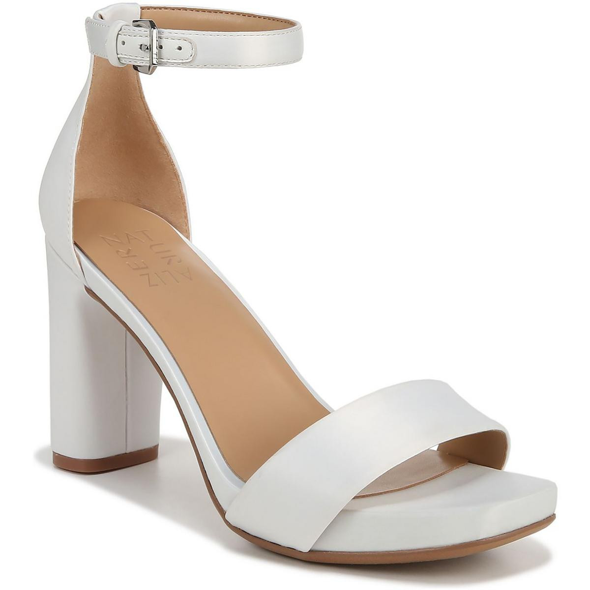 Женские босоножки под платье Naturalizer Womens Joy White на каблуке 6,5 см (C, D, W) BHFO 7748