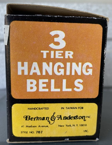 Vintage Berman & Anderson 3 Ebenen hängende Glocken Klarglas Ornament NEU IM KARTON - Bild 5 von 14