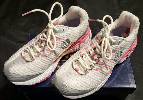 VTG New Sz 11 iQ Pearl iZUMi SyncroPace II White Pearl Pink Gray Shoes ship free - Picture 2 of 11
