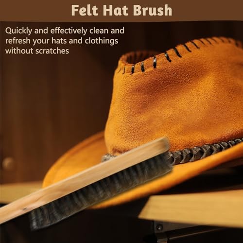 2PCS Felt Hat Brush, Felt Hat Cleaner with Horsehair Brush and Sponge Brush, - Picture 7 of 7