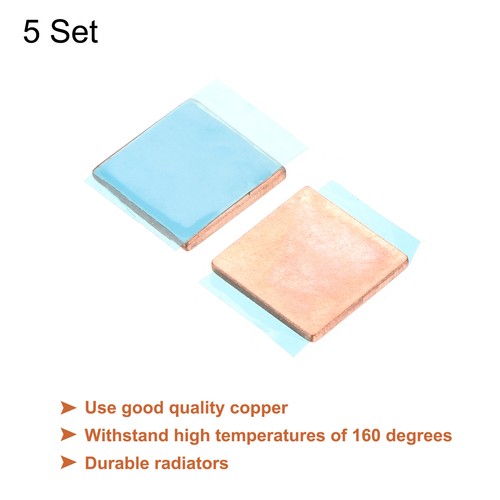 Heatsink Copper Sheet Shim 1.5mm with Thermal Conductive Tape for Computer 5 Set - Afbeelding 3 van 5