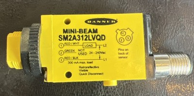 NEW Banner Engineering SM2A312LVQD Mini-Beam Sensor 26845 w/ Telemecanique RF30