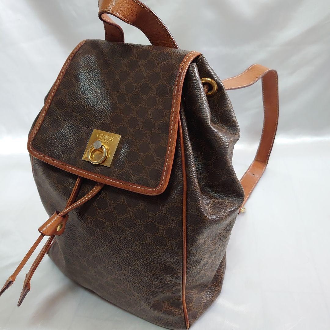 CELINE Vintage Macadam Pattern Mini Backpack Back… - image 3