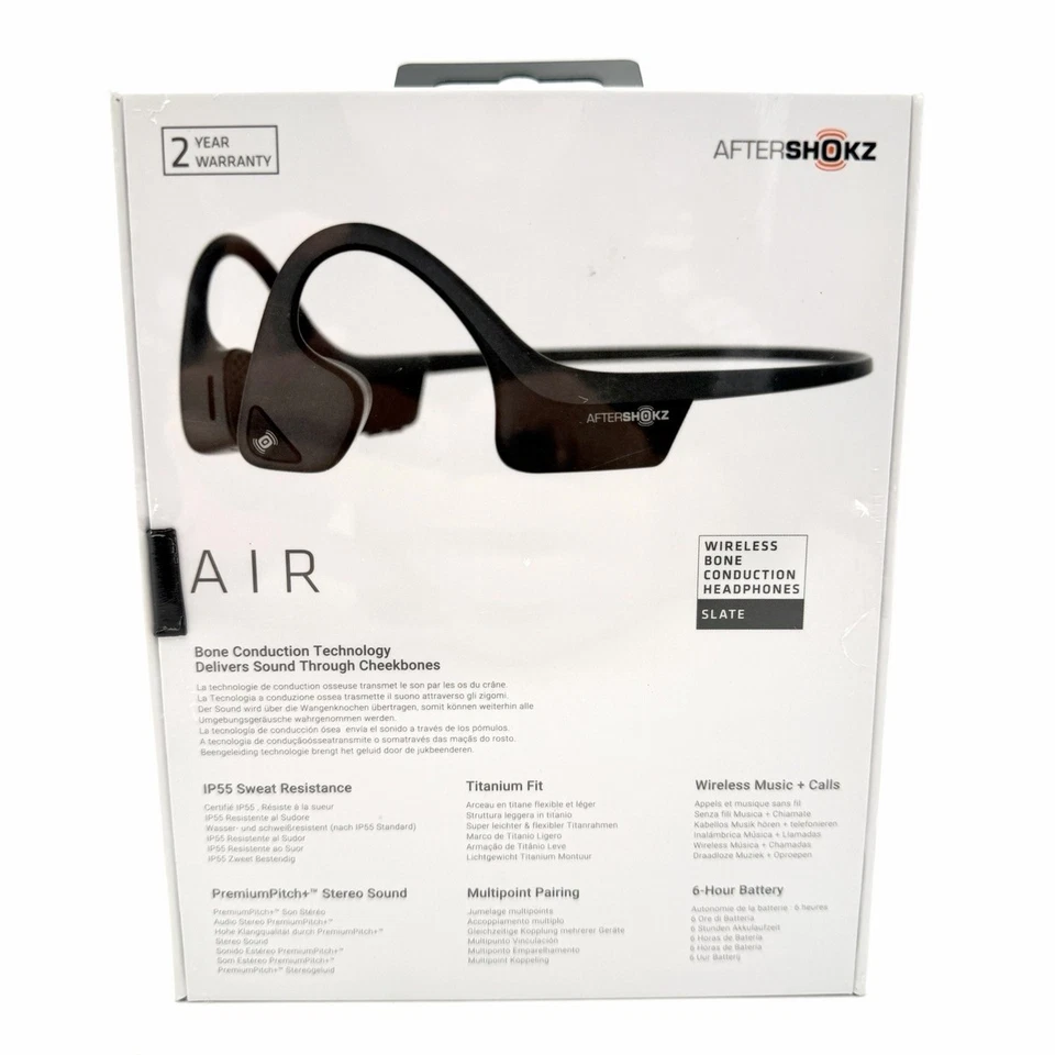 AfterShokz AIR Slate Grey AS650 Wireless Bone Conduction Headphones - BRAND NEW - Image 3 of 3